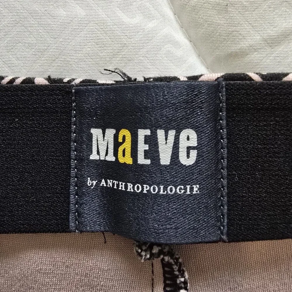 Maeve Black & Pink Geometric Cropped Pants